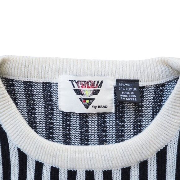 Tyrolia by HEAD Vintage 80s Heavyweight Geometric Neon Wool Blend Sweater Men L - Picture 3 of 6